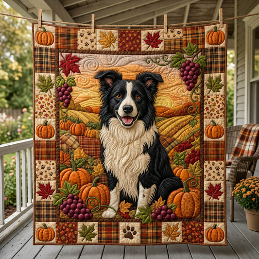 Border Collie Autumn Quilted Blanket GFTOLAN1238