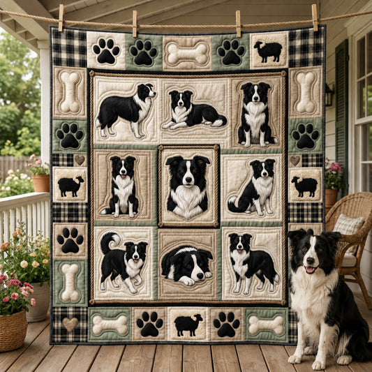 Border Collie Sheepdog Quilted Blanket GFTOLAN1240