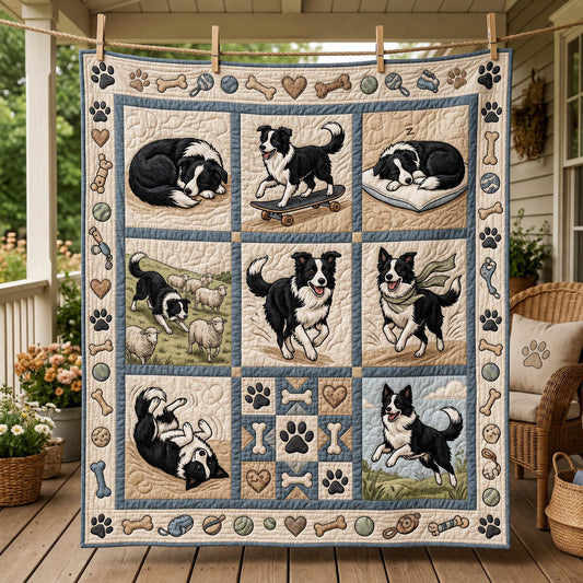 Border Collie Sheepdog Quilted Blanket GFTOLAN1242