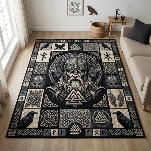 Odin Raven Valknut Viking Area Rug GFTOLAN1244