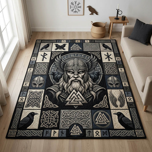 Odin Raven Valknut Viking Area Rug GFTOLAN1244