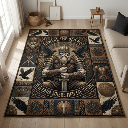 Viking Warrior Raven Area Rug GFTOLAN1248