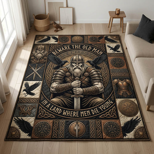Viking Warrior Raven Area Rug GFTOLAN1248