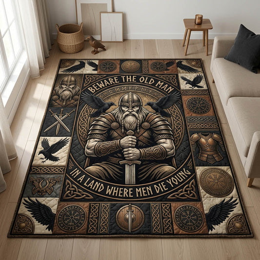 Viking Warrior Raven Area Rug GFTOLAN1248