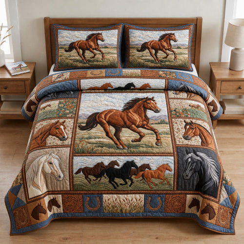 Wild Horse 3-Piece Quilted Bedding Set GFTOLAN1321