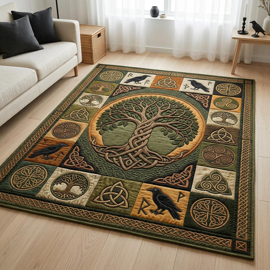 Emerald Celtic Tree of Life Area Rug GFTOLAN1336
