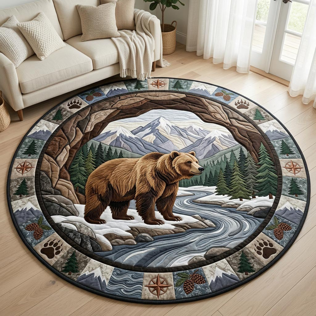 Wild Bear Quilted Round Mat GFTOLAN1393