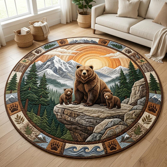 Wild Mama Bear Quilted Round Mat GFTOLAN1395