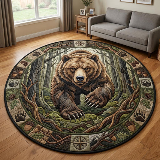 Wild Bear Forest Quilted Round Mat GFTOLAN1398
