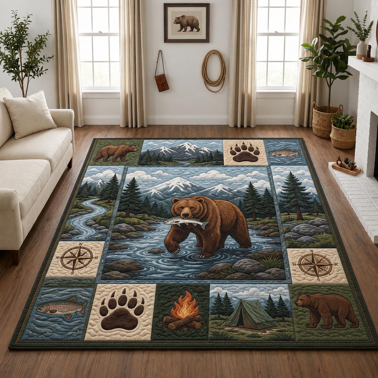 Wild Bear Area Rug GFTOLAN1449