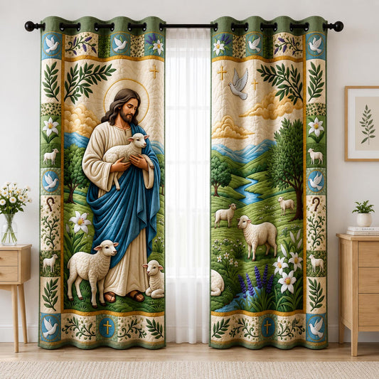 Shepherd Lamb Quilted Curtains GFTOLAN1463