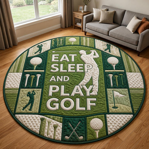 Eat Sleep And Play Golf Quilted Round Mat GFTOLAN1470