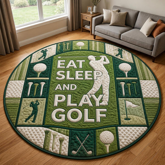Eat Sleep And Play Golf Quilted Round Mat GFTOLAN1470