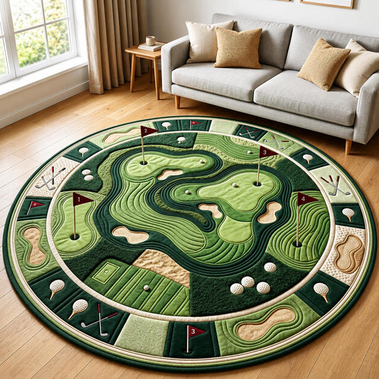 Golf Course Quilted Round Mat GFTOLAN1471