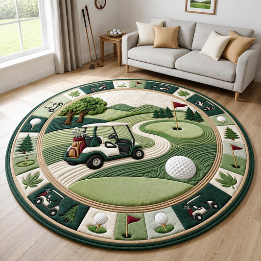 Golf Course Quilted Round Mat GFTOLAN1473