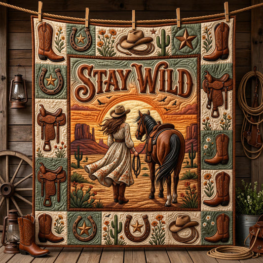 Western Cowgirl Quilted Blanket GFTOLAN1495