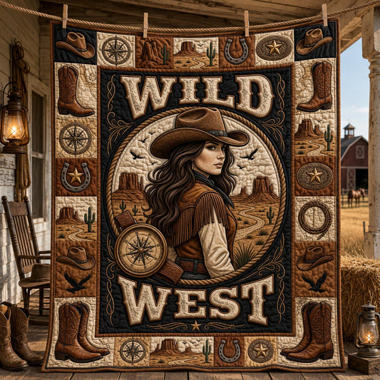 Wild West Cowgirl Quilted Blanket GFTOLAN1498