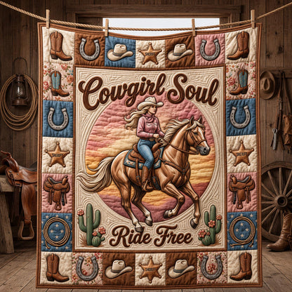 Western Cowgirl Quilted Blanket GFTOLAN1499