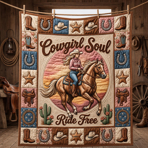 Western Cowgirl Quilted Blanket GFTOLAN1499