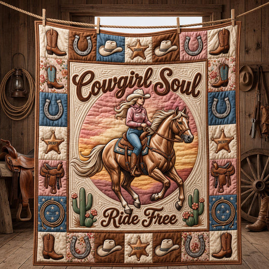 Western Cowgirl Quilted Blanket GFTOLAN1499