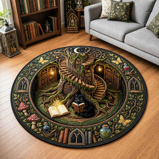 Reading Cat Quilted Round Mat GFTOLAN1578