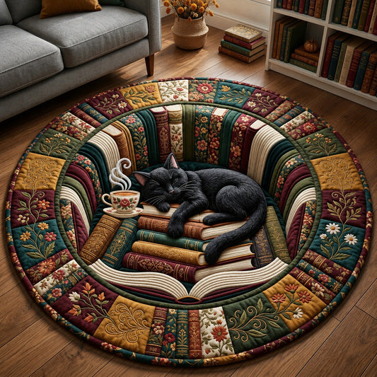 Reading Cat Quilted Round Mat GFTOLAN1580
