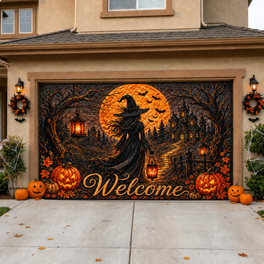 Witch Pumpkin Garage Door Banner GFTOLAN1591