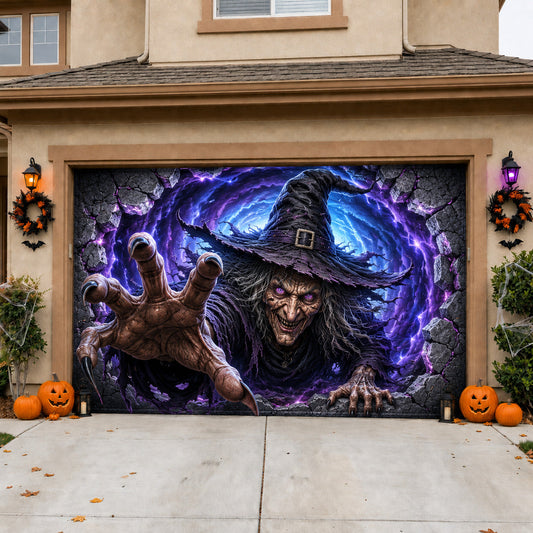 Spooky Witch Garage Door Banner GFTOLAN1594
