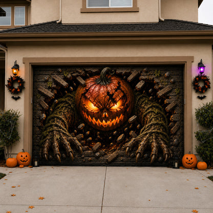 Pumpkin Monster Garage Door Banner GFTOLAN1631