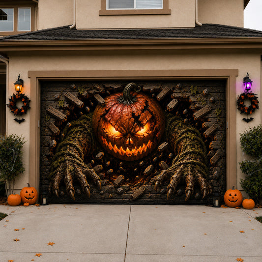 Pumpkin Monster Garage Door Banner GFTOLAN1631