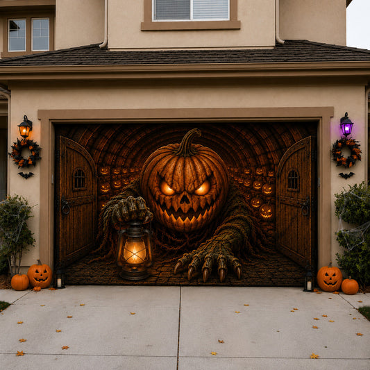 Pumpkin Monster Tunnel Garage Door Banner GFTOLAN1635