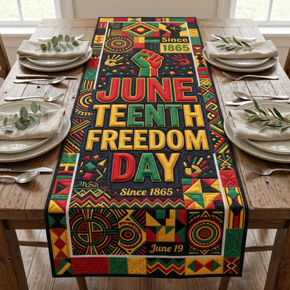Juneteenth Freedom Quilted Table Runner GFTOLAN164
