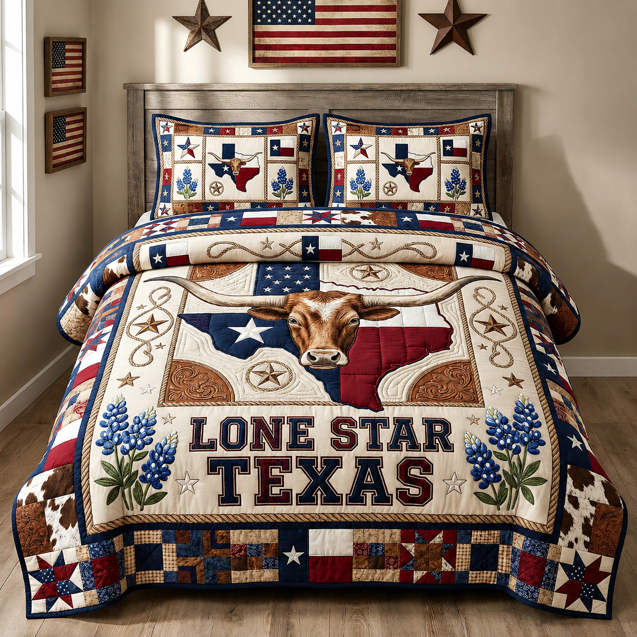 Texas Pride 3-Piece Quilted Bedding Set GFTOLAN165