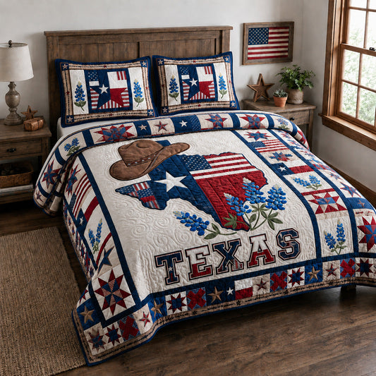 Texas Lone Star 3-Piece Quilted Bedding Set GFTOLAN167