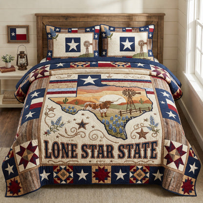 Texas Proud 3-Piece Quilted Bedding Set GFTOLAN170