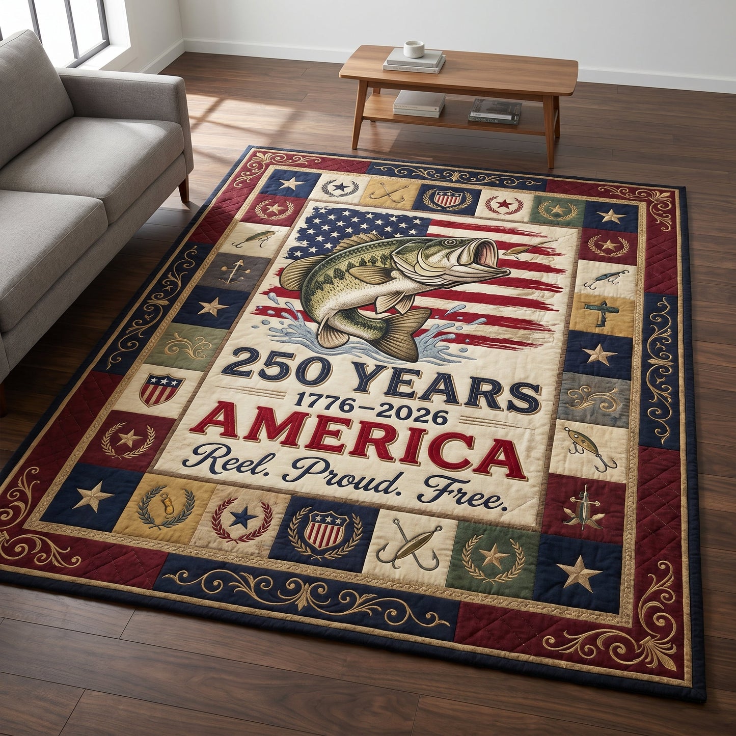 America Fishing Area Rug GFTOLAN179