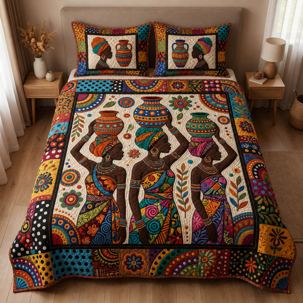 Color Harmony 3-Piece Quilted Bedding Set GFTOLAN216