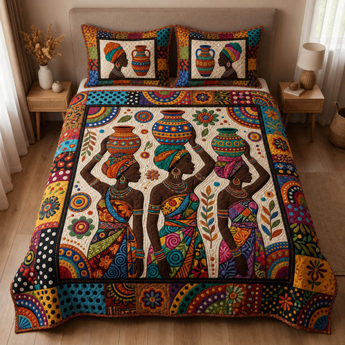 Color Harmony 3-Piece Quilted Bedding Set GFTOLAN216