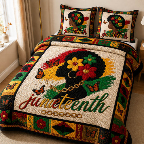 Juneteenth Bloom 3-Piece Quilted Bedding Set GFTOLAN218