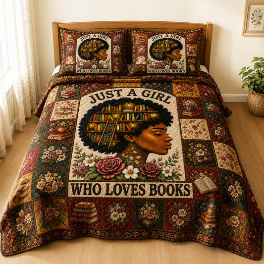 Black Book Lover 3-Piece Quilted Bedding Set GFTOLAN219