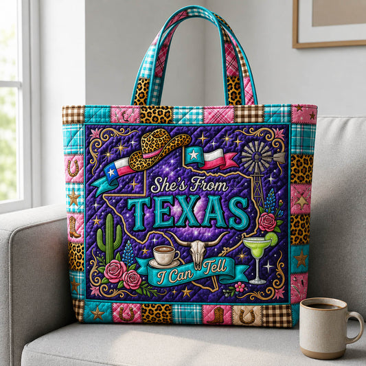 She Is From Texas Quilted Tote Bag GFTOLAN262