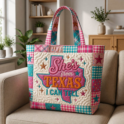 She Is From Texas Quilted Tote Bag GFTOLAN263