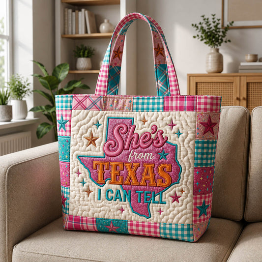 She Is From Texas Quilted Tote Bag GFTOLAN263