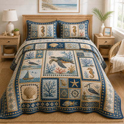 Turtle Lagoon 3-Piece Quilted Bedding Set GFTOLAN301