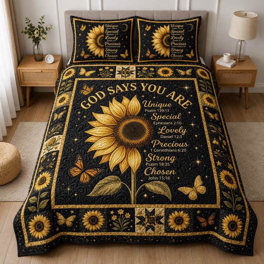 God Says You Are 3-Piece Quilted Bedding Set GFTOLAN316
