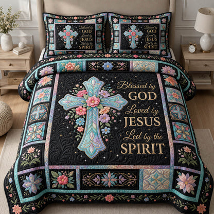 Blessed By God 3-Piece Quilted Bedding Set GFTOLAN318