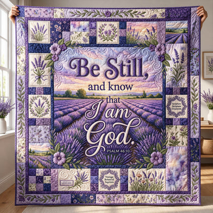 Be Still Lavender Quilted Blanket GFTOLAN336