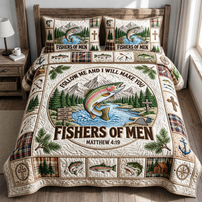 Fisher Of Men 3-Piece Quilted Bedding Set GFTOLAN400
