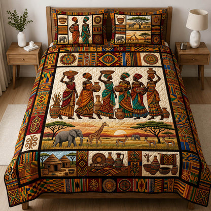 African Heritage 3-Piece Quilted Bedding Set GFTOLAN406