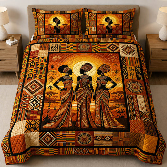 African Heritage 3-Piece Quilted Bedding Set GFTOLAN409